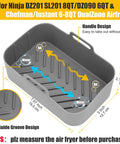 Must Have Reusable Silicone Air Fryer Liners For Dual Zone Baskets 6Qt To 8Qt Fits DZ201 DZ090 SL201 in gray with handle detail