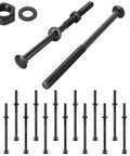 Beefy Black Carriage Bolt Kit Heavy Duty One Half Inch Diameter Eight Inch Length Includes Twelve Bolts Twelve Washers Twelve Nuts
