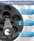 Go Kart Clutch 0.75 Inch Bore 10 Tooth For 40 41 420 Chain Predator 212 Centrifugal Clutch Compatible, close-up dimensions guide