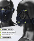 Three Color Reusable Dust Mask Respirator For Woodworking And Construction With 99.9 Percent Carbon Filters, breathable design