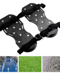 Lawn Aerator Shoes with spikes and adjustable straps for yard and lawn aeration, one size fits all, black material