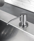 Oil Rubbed Bronze Kitchen Soap Dispenser With Pump, 16 Oz Built In Countertop Dish Soap Dispenser, 4 Inch Spout installed on sink