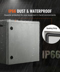 Badass Carbon Steel NEMA 4 Electrical Enclosure 24X24X12 IP65 Waterproof Hinged Junction Box with sealing strip and rain protection.