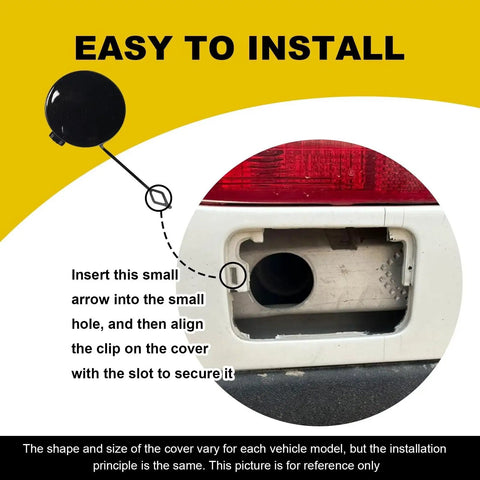 BMW 4 Series M-Sport Front Bumper Tow Hook Cover Towing Eye Cap For F32 F33 F36 418i 420i 425i 2014 2015 2016 2017 2018 2019 Pearl White 51118061005 Easy Install shown with installation instructions.