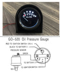 52mm oil pressure gauge kit with sensor and mounting bezel, black dial, 0–100 psi