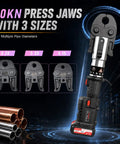 21V Pro Press Tool Kit With Automatic Pressure Control For Copper And PEX Pipes Ultra Fast 3S Crimping Brushless Motor with press jaws