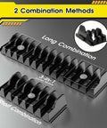 Magnetic Wrench Organizer Set For Tool Box, 50-Piece Modular Wrench Holder With Metric And SAE Labels, showing combination methods