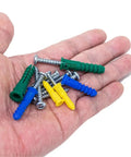 Self-Drilling Ribbed Drywall Anchors With Screws Kit 66Pcs For Quick, Strong Mounts No Pre Drill Needed With Yellow Zinc-Plated Steel Construction For Home Projects And DIY Fixes in hand