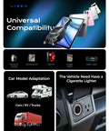 Image showing Retractable Car Charger 4 In 1 No Fuss Fast Charging Hub With 96W Power for various devices and car compatibility.