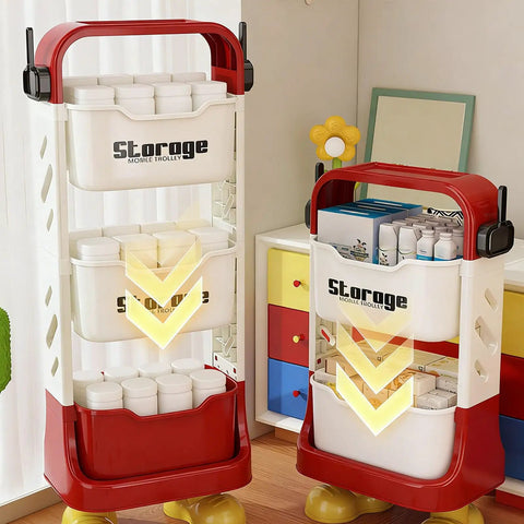 Grab And Go Utility Cart Featuring Detachable Swivel Wheels And Rock Solid Build Ideal For Moving Snacks Gear And Party Supplies Easy Roll Design Makes Hauling Your Stuff A Total Breeze, displaying multiple storage bins.
