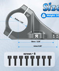 Direct Mount Bar Clamp MTB Stem for 31.8mm Bars with adjustable reach, shown with dimensions and screws, weight 212.5g