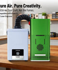 Desktop Solder Fume Extractor With Low Noise 50 DB 160 Cubic Meters Per Hour Strong Suction Pro Grade HEPA Filter Smoke Purifier on workbench