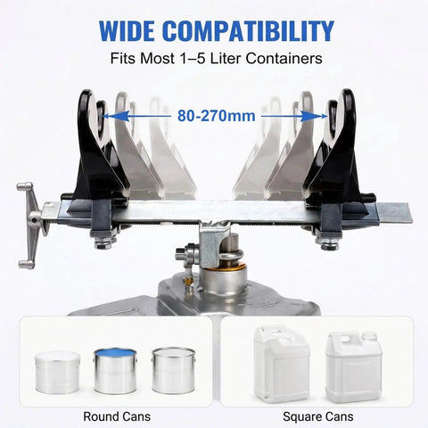 Air Driven Paint Can Mixer For 1 To 5 L Round And Square Buckets, Pneumatic Shaker With 30 Degree Oscillation And Adjustable Clamp System For Mixing Ink Adhesive And Coatings, A DIY Friendly Pro Grade Tool For Any Shop. showing 1–5 L can clamp
