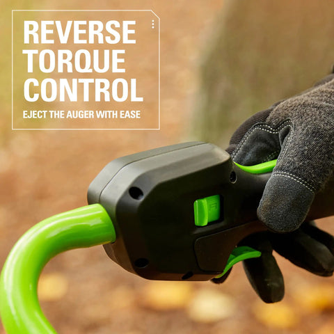 Close-up of reverse torque control on the 80V Brushless Earth Auger And Post Hole Digger With LED Work Lights