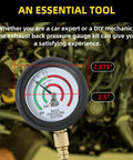 Pro Grade Exhaust Back Pressure Tester Kit With 6 Foot Hose, Professional Car Exhaust Back Pressure Gauge, Adapter And Hose Clamp, Includes Durable Carton Packaging, 2.5-inch gauge close-up