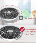 Comparison of burner element before and after with Drip Pans And Burner Element Unit Set For GE Hotpoint Electric Stoves WB30M1 WB30M2 Replacement