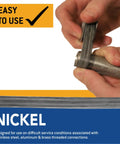 Applying Nickel PTFE Thread Seal Tape Pro Grade Heavy Duty 1/2 Inch By 260 Inch on a stainless steel pipe