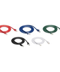 High Speed Cat6 Ethernet Patch Cable Set 10 Gbps Internet Link With RJ45 Gold Plated Connectors Snagless Shielded Multicolor 5 Foot 5 Pack