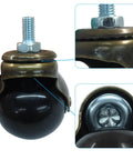 2 Inch Ball Caster Wheels Set Of 4 With Threaded Stem 360 Degree Swivel Furniture Casters close-up showing bronze finish