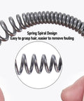 Spring spiral design of the Rock Solid Drain Snake For Clogged Pipes Manganese Steel Cable for effective hair removal.