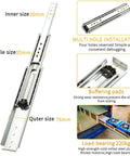 Built Tough Heavy Duty Full Extension Side Mount Drawer Slides With Ball Bearings That Glide Smooth As Butter And Snap Together For Hassle Free Cabinet Installation 1 Pair 46 Inch with multi-hole installation features.