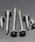 Dang Tough 100 Pack M3 X 20mm Flat Head Self Tapping Sheet Metal Screws Forged From Premium 304 Stainless Steel on dark background.