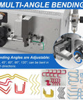LABFENG Auto Wire Stripping And Cutting Machine For Solid And Stranded Cables Up To 6 Square Bvr Handles 30-10 Awg Copper Electric Tools showing adjustable multi-angle bending for electrical wires.