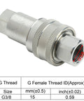 Hydraulic Coupler Set G 3 8 Female Pipe Fitting Carbon Steel High Pressure Sealing Auto Close Prevents Leaks Rustproof Thickened Steel For Harsh Environments Heavy Duty Performance Guaranteed For Pros Need Reliable Gear Every Single Day Without Fail. close-up G3/8 female hydraulic coupler, carbon steel, threaded end
