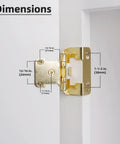 50 Pack Half Inch Overlay Brushed Gold Cabinet Hinges For Face Frame Cabinets with dimensions labeled, partial wrap view