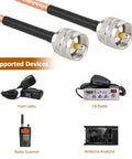 RG316 Coax Cable 25 Foot UHF PL259 Male To Male 50 Ohm For HAM Radio Antenna Analyzer Dummy Load SWR Meter with supported devices