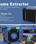 Fume Extractor And Soldering Station 2 In 1 Solder Smoke Absorber With PID Temperature Control, front and rear filtration, 5-blade fan.