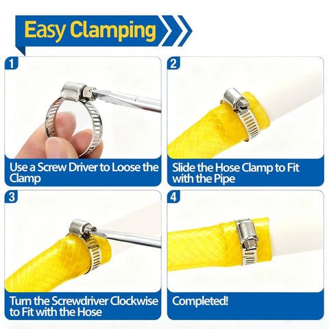 Ultimate Stainless Steel Hose Clamp Kit, 120 Pcs, Adjustable 1/4 To 1/2 Inch Worm Gear Clamps installation steps