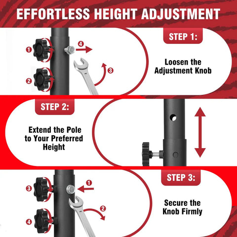 Steps to adjust height of Kids Adjustable Basketball Hoop System Portable 3 To 7 Ft For Backyard Driveway Or Indoor Play With Shatterproof Backboard