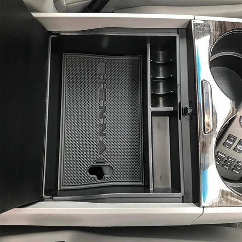 Center Console Organizer Tray For Sienna 2011 To 2020 Armrest Storage With Glove Box Dividers ABS Black MPV Accessory