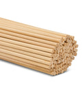 Top Shelf Pre Sanded Wood Dowel Rods 3/16 Inch X 12 Inch Pack Of 100 Smooth Unfinished Hardwood Craft Sticks stacked for DIY projects.