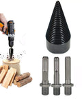 Heavy Duty Firewood Drill Bit With Removable Wood Splitter Cone, Tough As Nails High Carbon Steel Log Breaker Driver for drills.