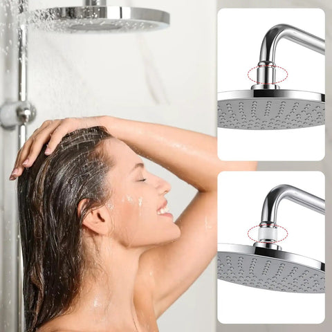 Two Pack Half Inch Shower Arm Ball Joint Adapters With Gaskets Washers And Filters For Standard Swivel Shower Heads Chrome Finish Durable Metal Construction Easy Install Replacement on shower head connection