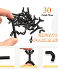 15 Sets 1/4-20 Wing Head Screws Bolts And Wing Nuts Kit with Butterfly Screws, Black Zinc Fastening Assortment in Hand