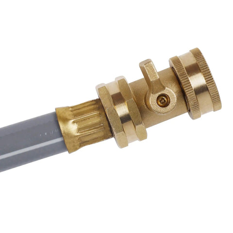 Three Quarter Inch Water Hose Shut Off Valve Two Pack Solid Brass Leak Free Ball Valve For Garden Hose Heavy Duty Durable Corrosion Proof Quick Shutoff For Easy Water Control on hose