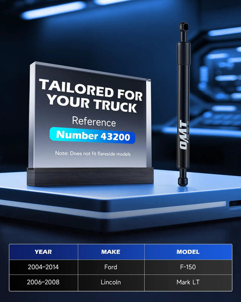 Heavy Duty Tailgate Shock Assist Kit Compatible With 04 To 14 Ford F150 And 06 To 08 Lincoln Mark LT smooth drop support details.