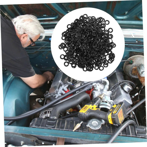 Wave Washers Kit With 500 Pieces Compression Type Wave Washers For Screws And Bolts black washers in engine repair use