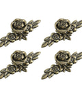 Floral Ivory Decorative Cabinet Knobs Set of 4 With Backplates for Dresser Vanity Nightstand Wardrobe Zinc Alloy Flower Drawer Pulls