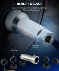 Axle Spindle Thread Repair Kit With Eight Dies and 1-1/16 Inch Extension Bar, showcasing components and durability