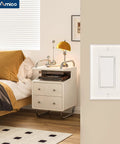 Bedroom interior with 30 Pack Single Pole Light Switch With Wall Plate UL Listed 15A 120/277V On/Off Rocker Paddle
