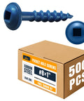 Beefy No. 8 X 1 Pocket Hole Screws, Zinc Coated Carbon Steel, Square Drive, 500 pcs with packaging and drill bit