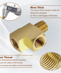 2 Pack Brass Tee Fittings Quarter Inch NPT Female To Quarter Inch NPT Male To Quarter Inch NPT Female Street Tee