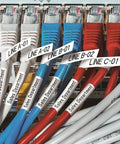 Top Shelf Heat Shrink Label Tape Compatible With Brother P Touch 3 Pack on organized ethernet cords with labels.