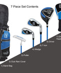 7 Piece Junior Golf Club Set For Ages 8 To 12, Right Handed, Height 56 To 62 Inches, Blue Youth Golf Gear For Home And Backyard Practice