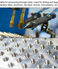 Left Hand M14 X 1.5 Titanium Coated Tapping Tool For Through Holes depicted with threading applications on metal surface