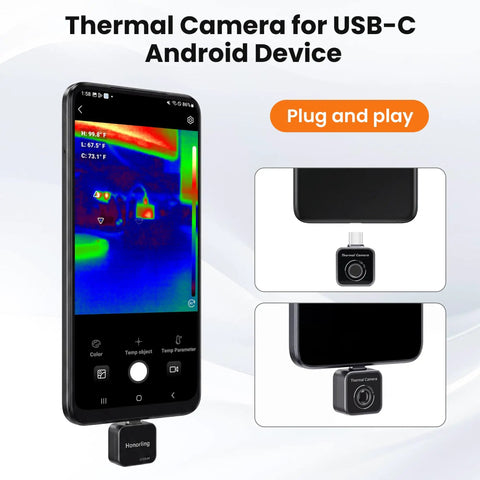 Thermal Camera 128x96 IR Imager For Leak Detection On USB C Android Phones Plug In OTG Ready No Battery Or Drivers Needed on Android phone